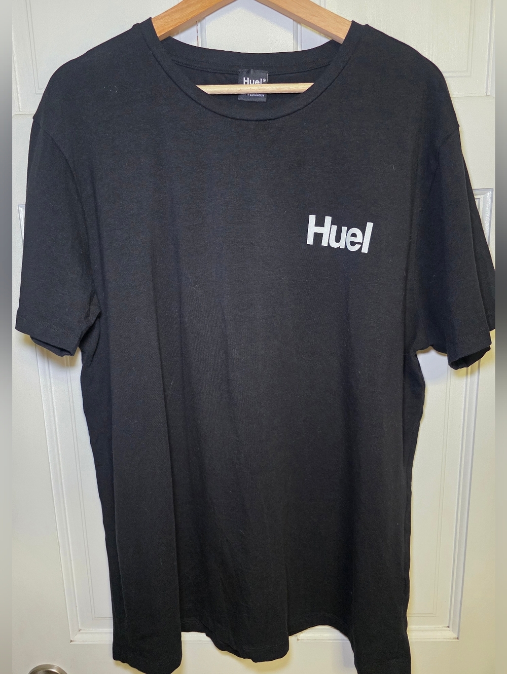 Huel Black Logo T-Shirt Minimalist Stretch Cotton Gym Tech Tshirt- Size XXL